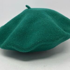 Classic wool-blend beret Emerald Green